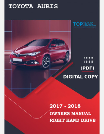 toyota auris 2017 - 2018 owners manual rhd and lhd